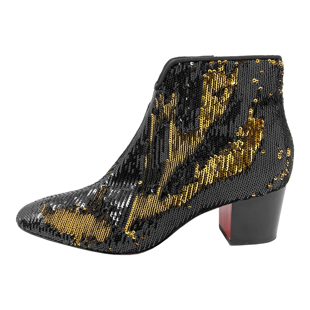 Christian Louboutin 70’s Disco Boots gold and black size 36.5 (6.5)